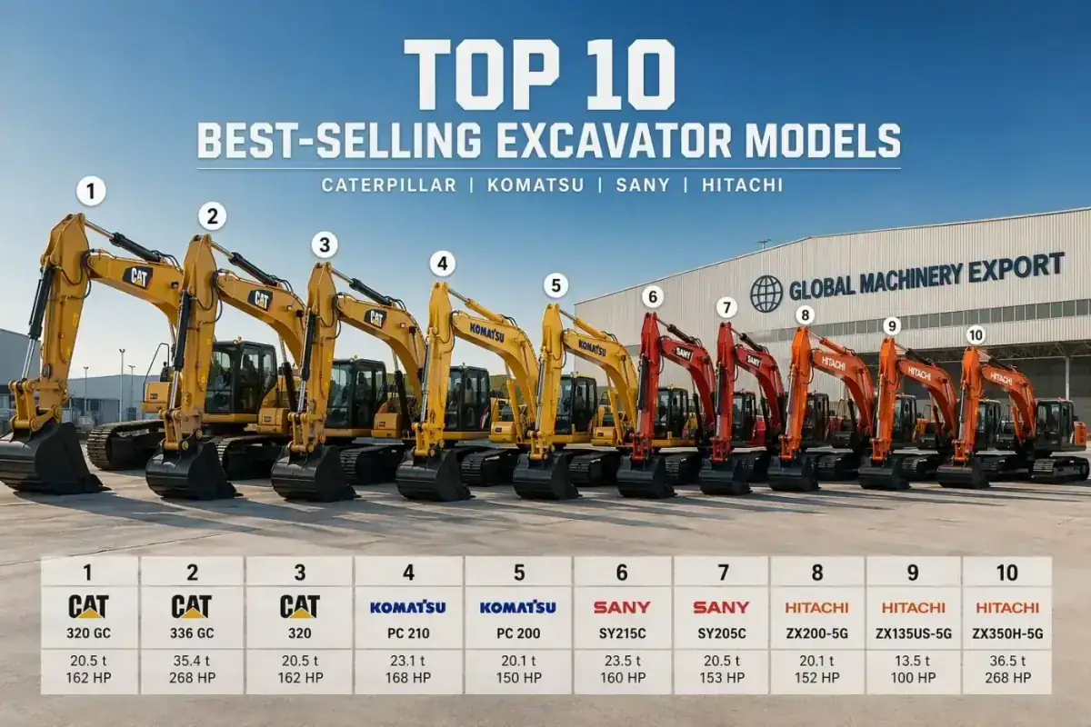 Top 10 Best-Selling Used Excavator Models (2026)