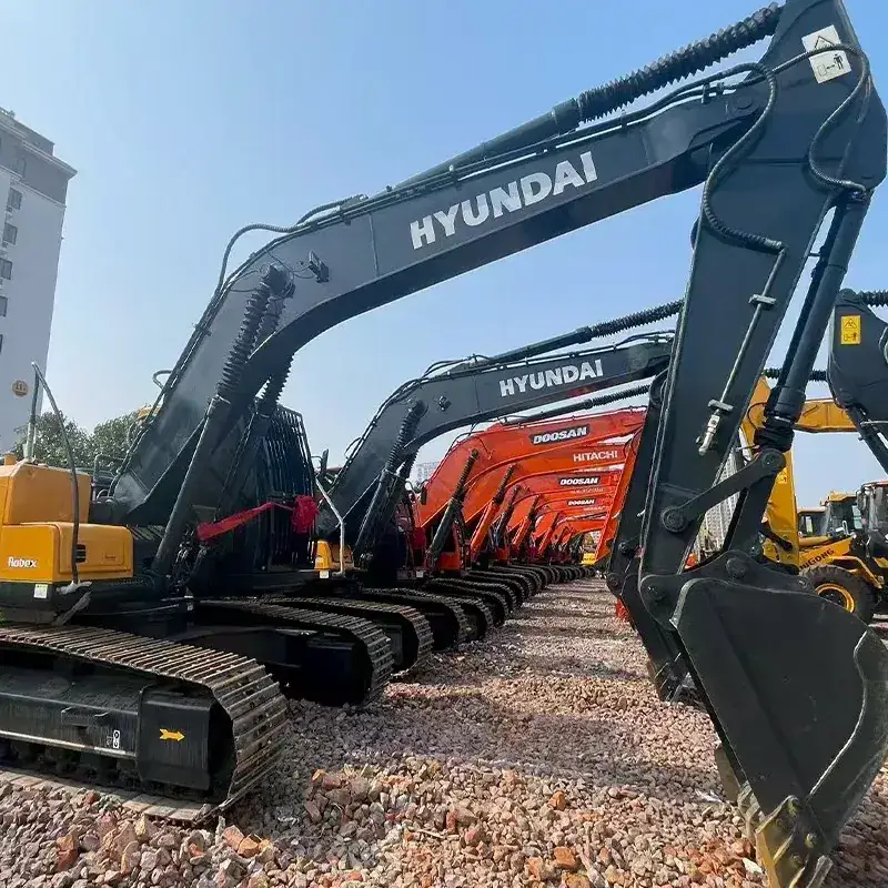 Used Hyundai and Doosan excavator fleet ready for export