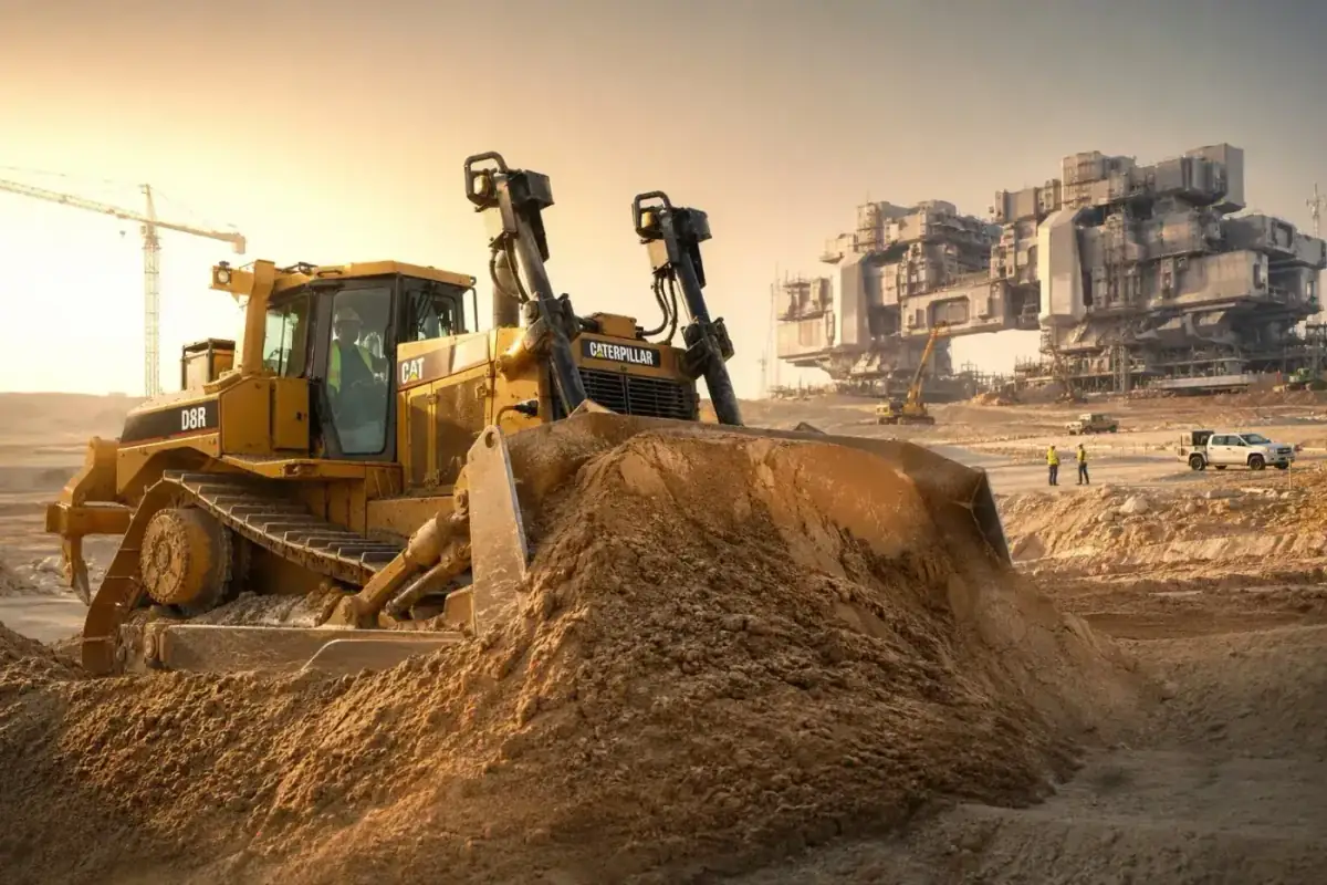 CAT D8R Bulldozer working on NEOM project, Saudi Arabia