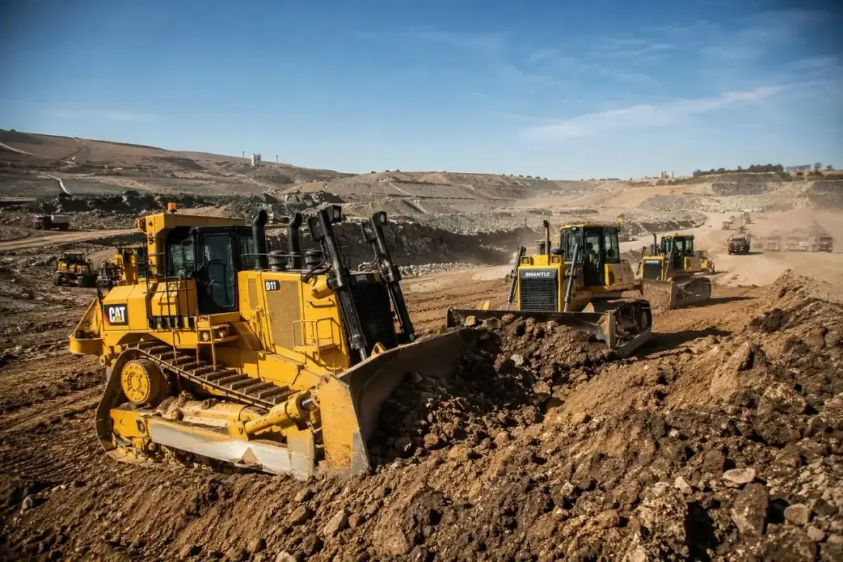 Used bulldozer prepared for inspection and export