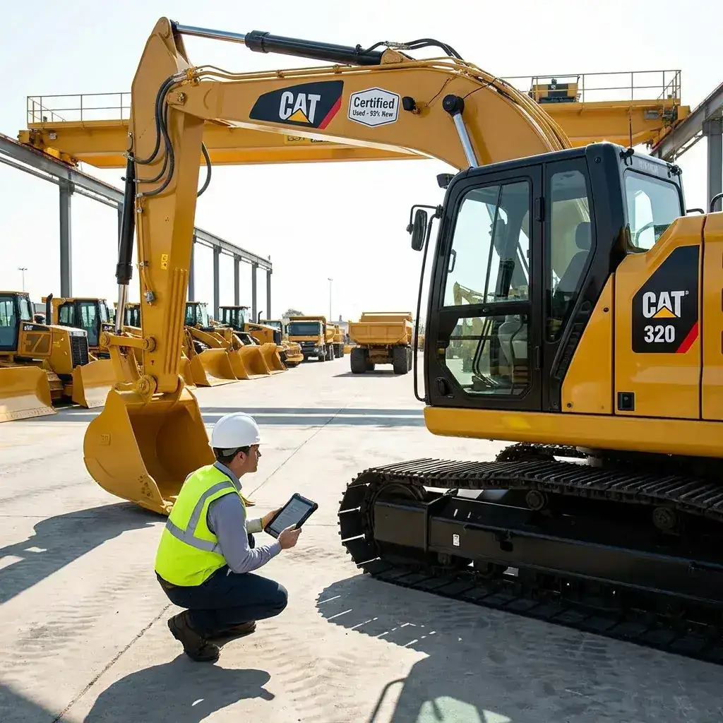Professional buyer performing inspection for how to buy used excavator