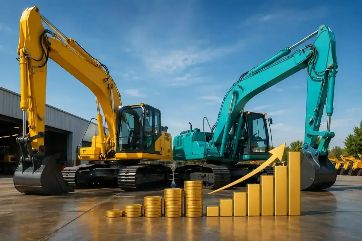 New vs Used excavator cost of ownership comparison chart